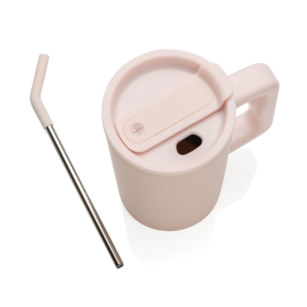 Cube Becher aus RCS recyceltem Stahl 800ml - rosa-399