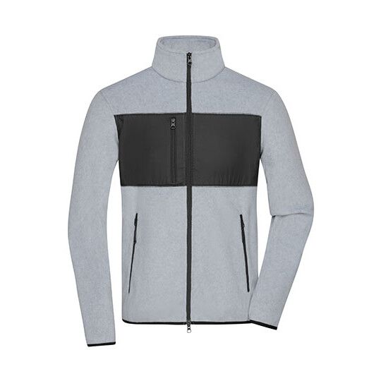 Men´s Fleece Jacket - light melange - black-890