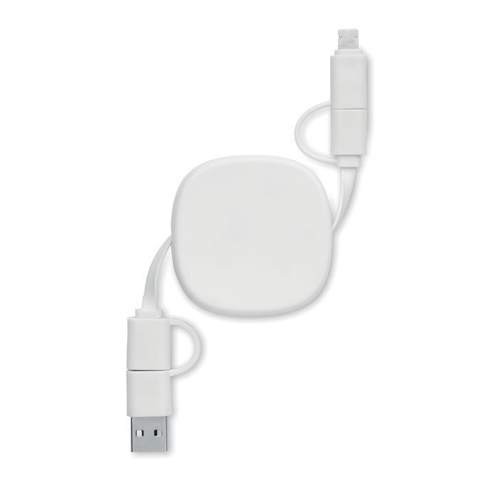 Einziehbares Ladekabel 60W LINEA - weiß-739