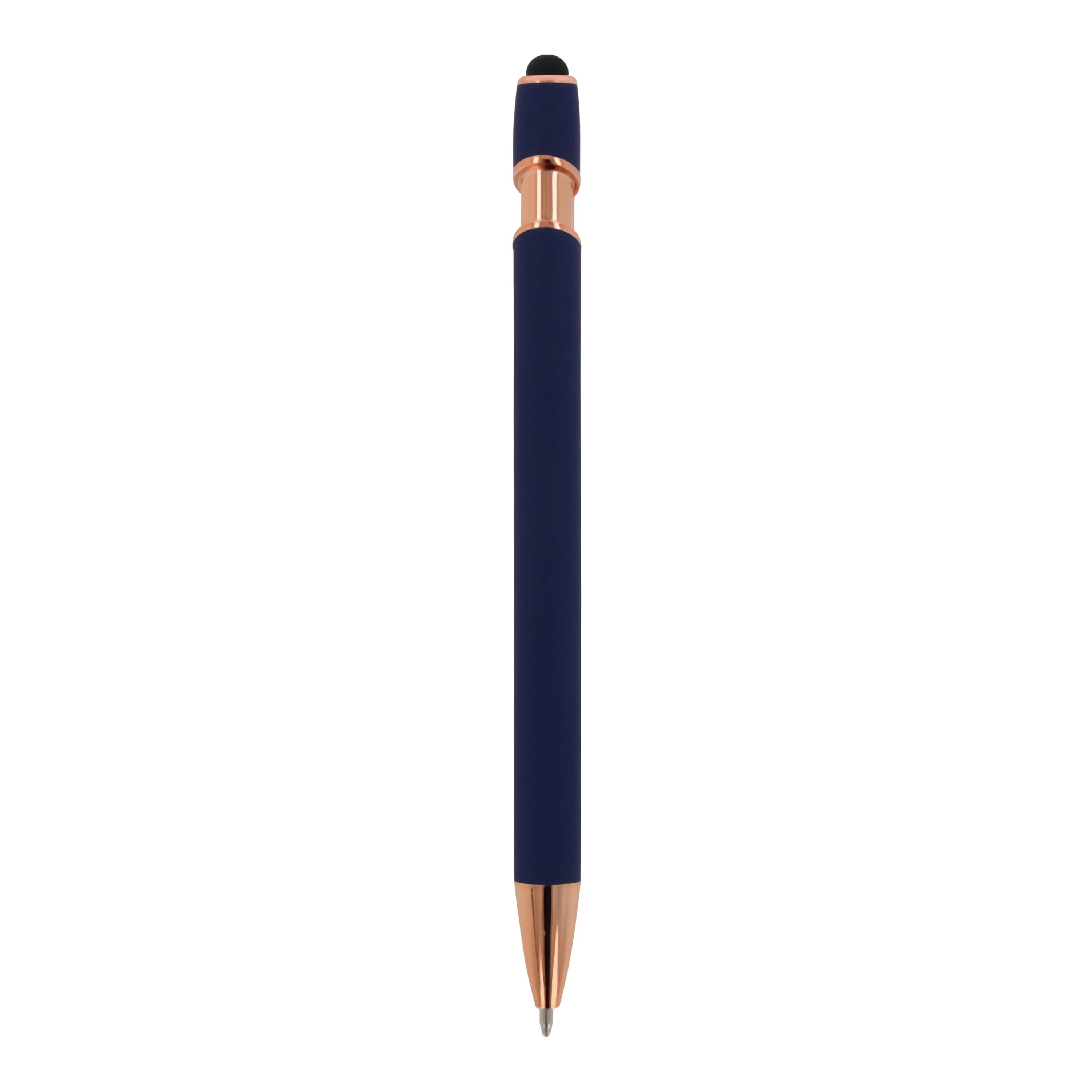 Kugelschreiber Paris Deluxe Metall gummiert - dunkelblau-142