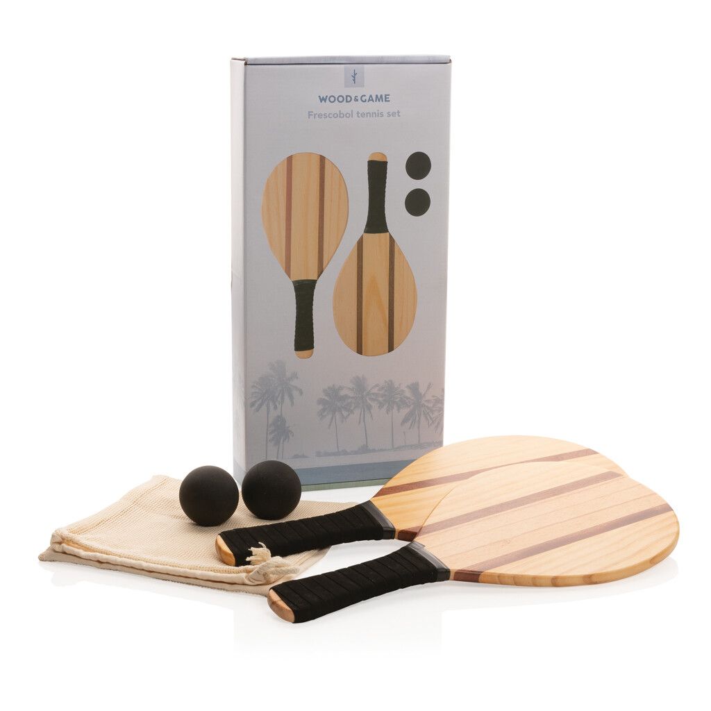 Frescobol Tennis-Set aus Holz - braun-939