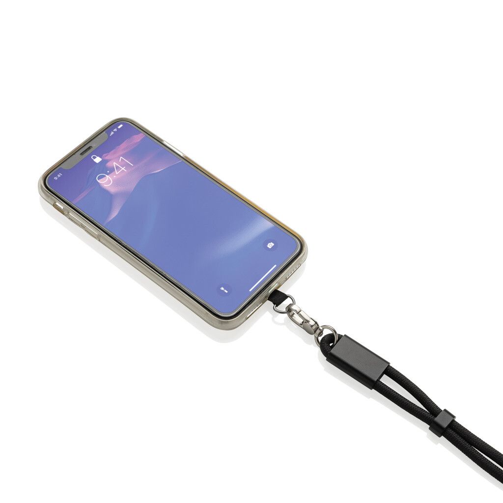 LoopAmp 60W Handgelenksband für Smartphones aus RCS rPET - schwarz-382