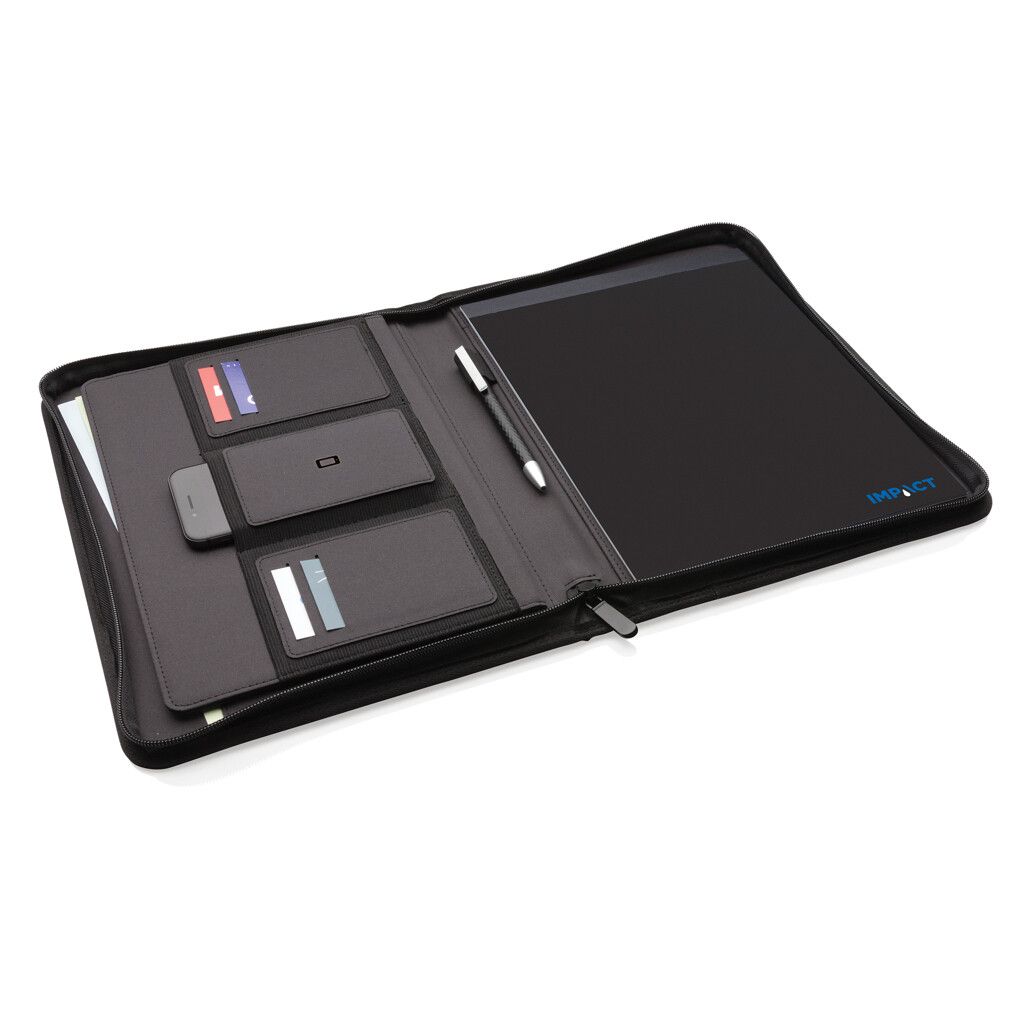 Impact AWARE™ RPET A4 Portfolio mit Reißverschluss - schwarz-965