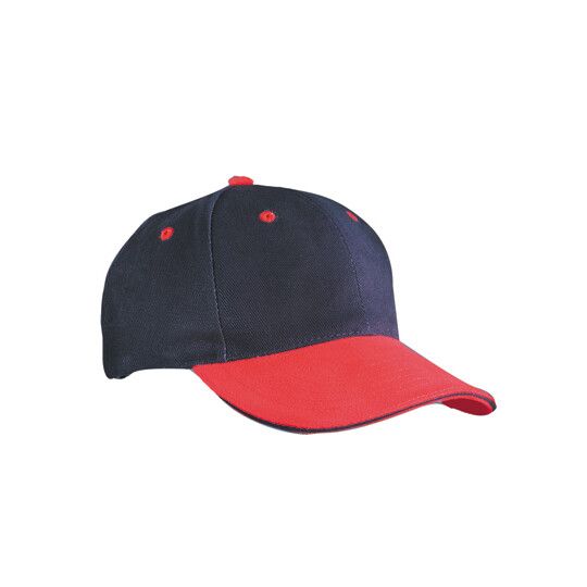 6-Panel Sandwich Cap - navy - red - navy-219