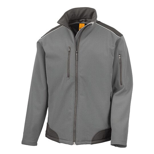 Ripstop Soft Shell Workwear Jacket With Cordura Panels - grey - black-564