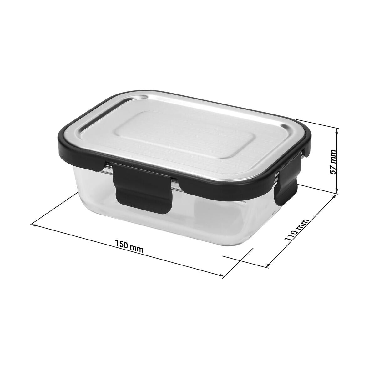 Glasbox LOKA, 370 ml - schwarz - transparent-694