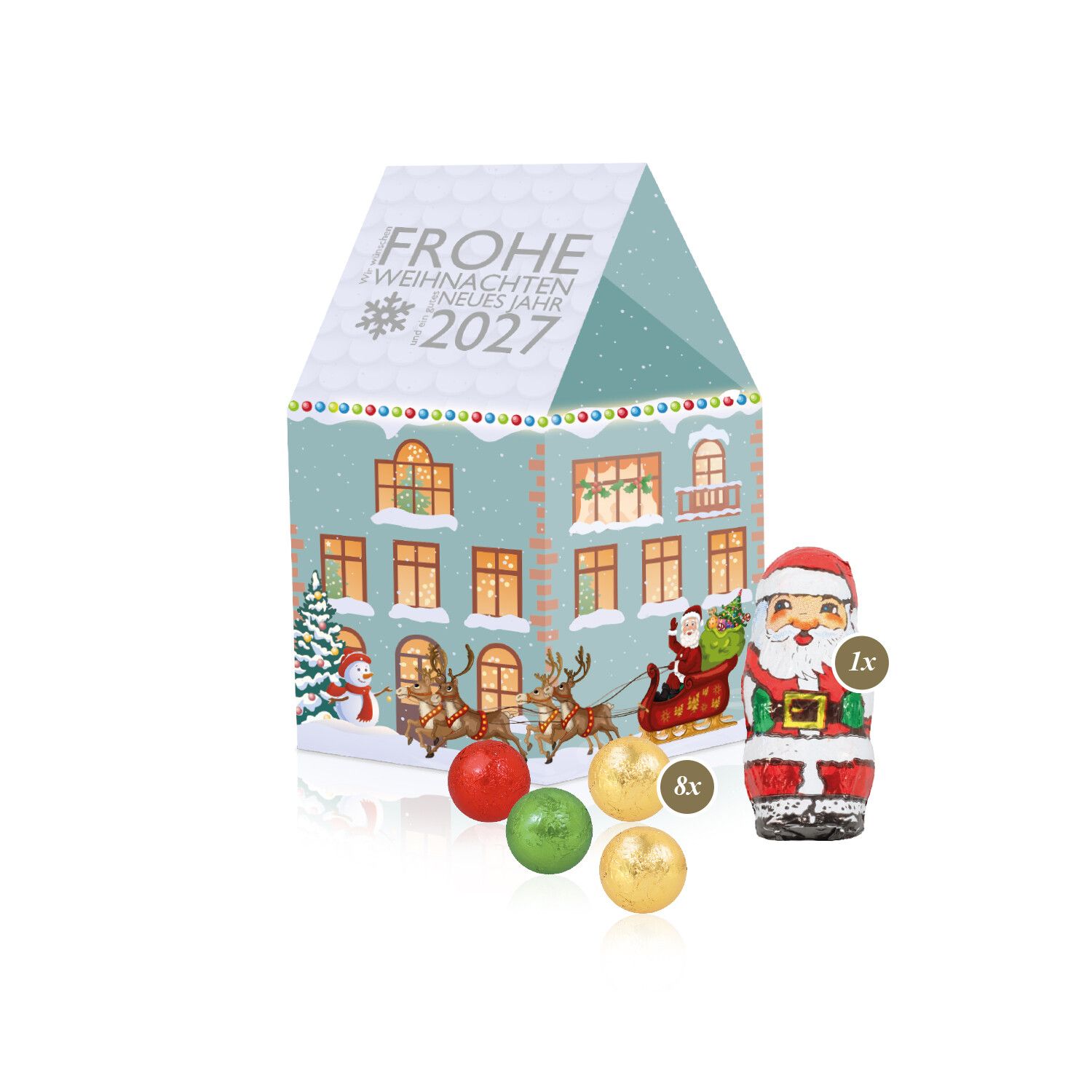 3D Präsent "Haus" mit Fairtrade Schokolade-550