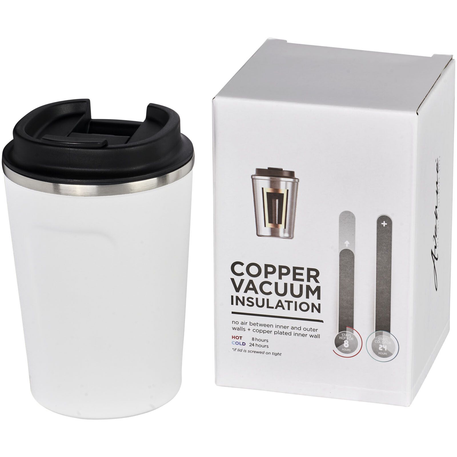 Thor 360 ml auslaufsicherer Kupfer-Vakuum Isolierbecher - weiss-102