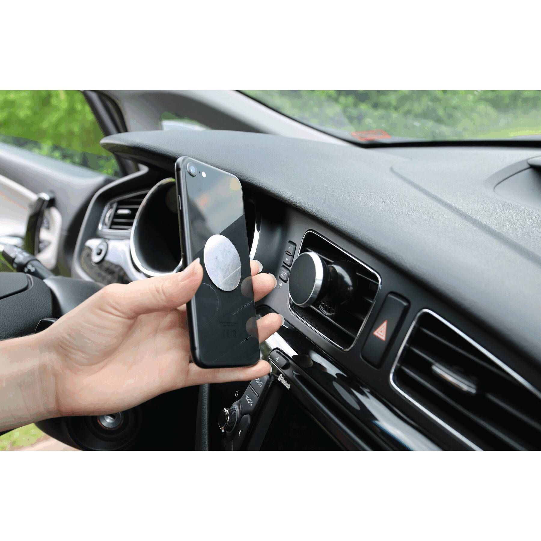Magnet Telefonhalter FLUX - schwarz - silber-92