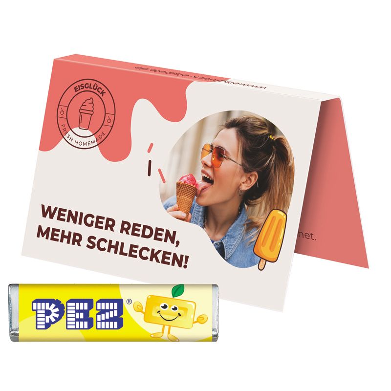 Werbekarte Visitenkartenformat, PEZ Bonbonriegel Zitrone-466