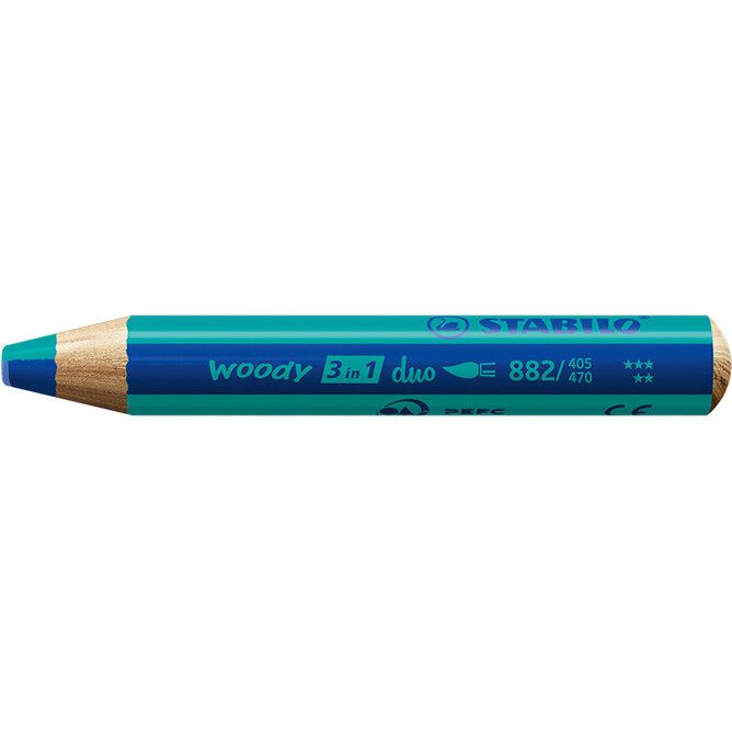 STABILO woody duo Farbstift - ultramarinblau - türkis-453