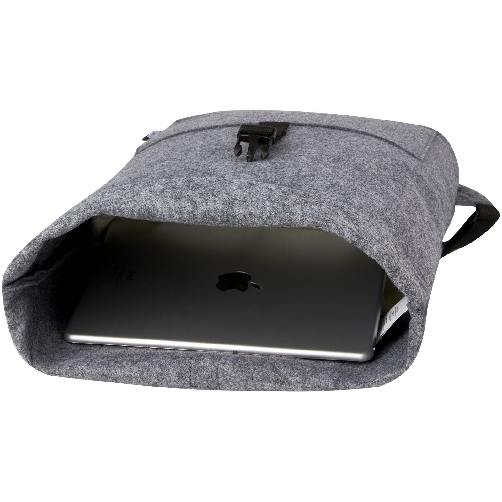 Felta Fahrradtasche aus GRS-recyceltem Filz 13 L - mittelgrau-612