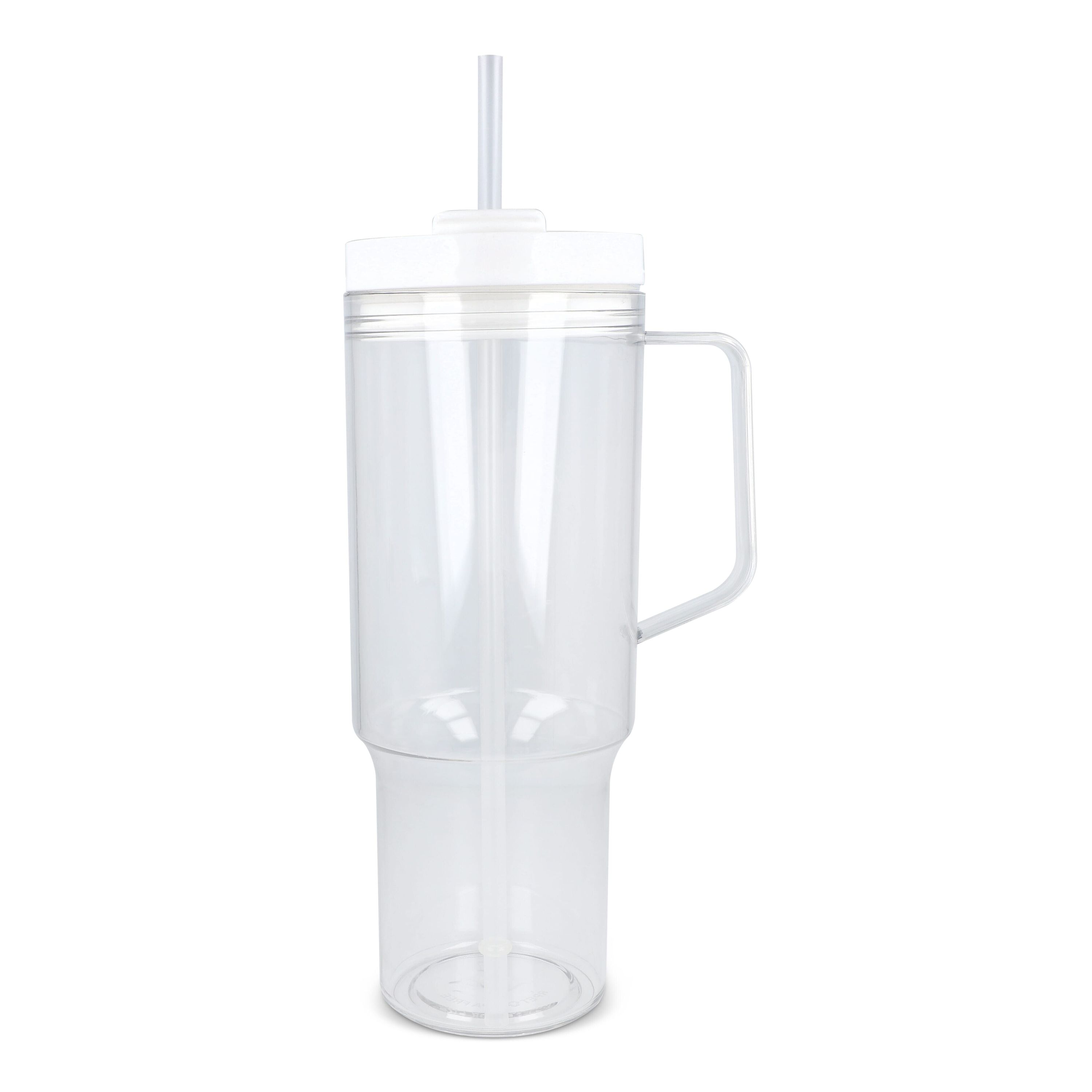 Miami Becher mit Henkel transparent 1,2 l R-PET - transparent  -  weiss-503