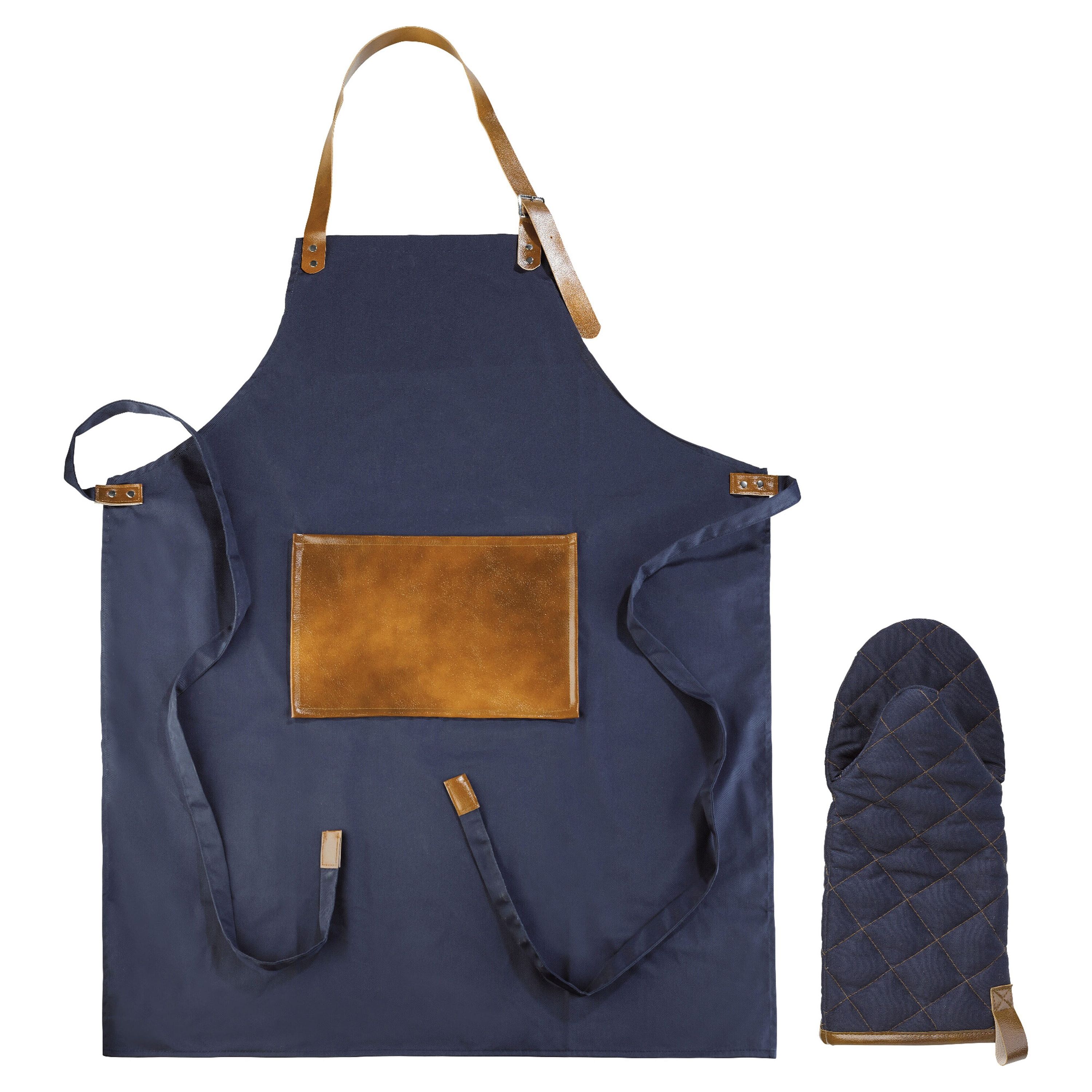 BBQ-Schürze und -Handschuh - dunkelblau-845