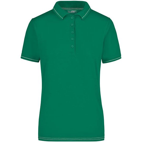 Ladies´ Elastic Polo - irish green - white-439