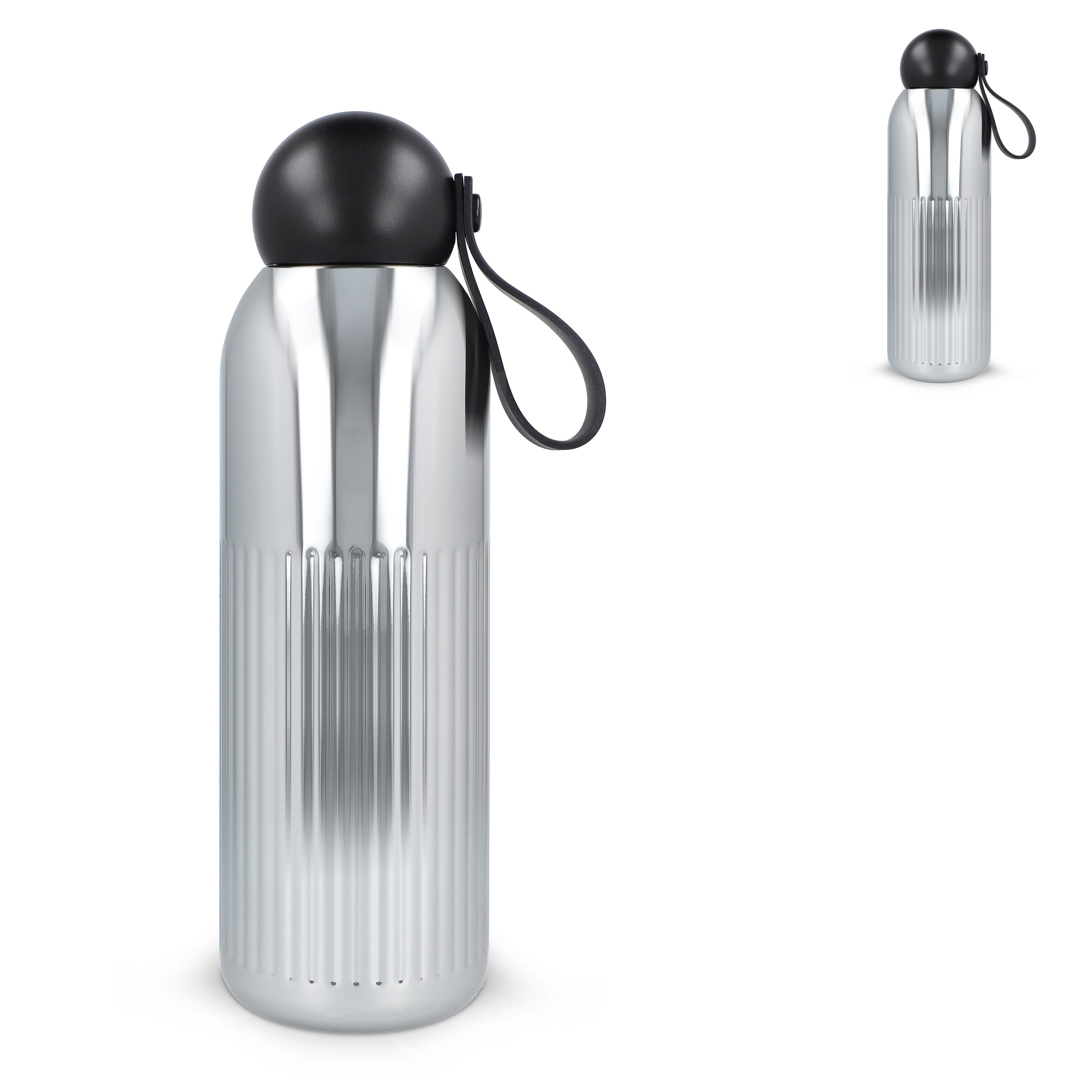 Sagaform Tekla Stahlisolierflasche Chrom (recycelt) 500 ml - chrom-887