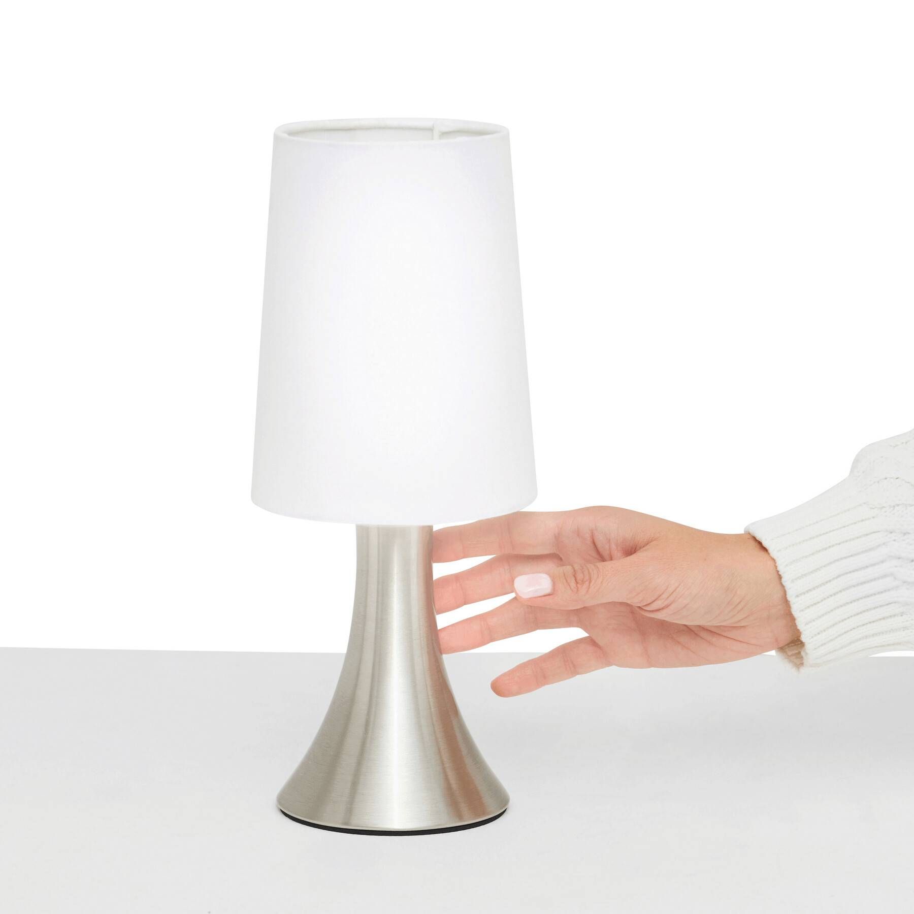 Tischlampe TOUCH ME - silber - weiß-550