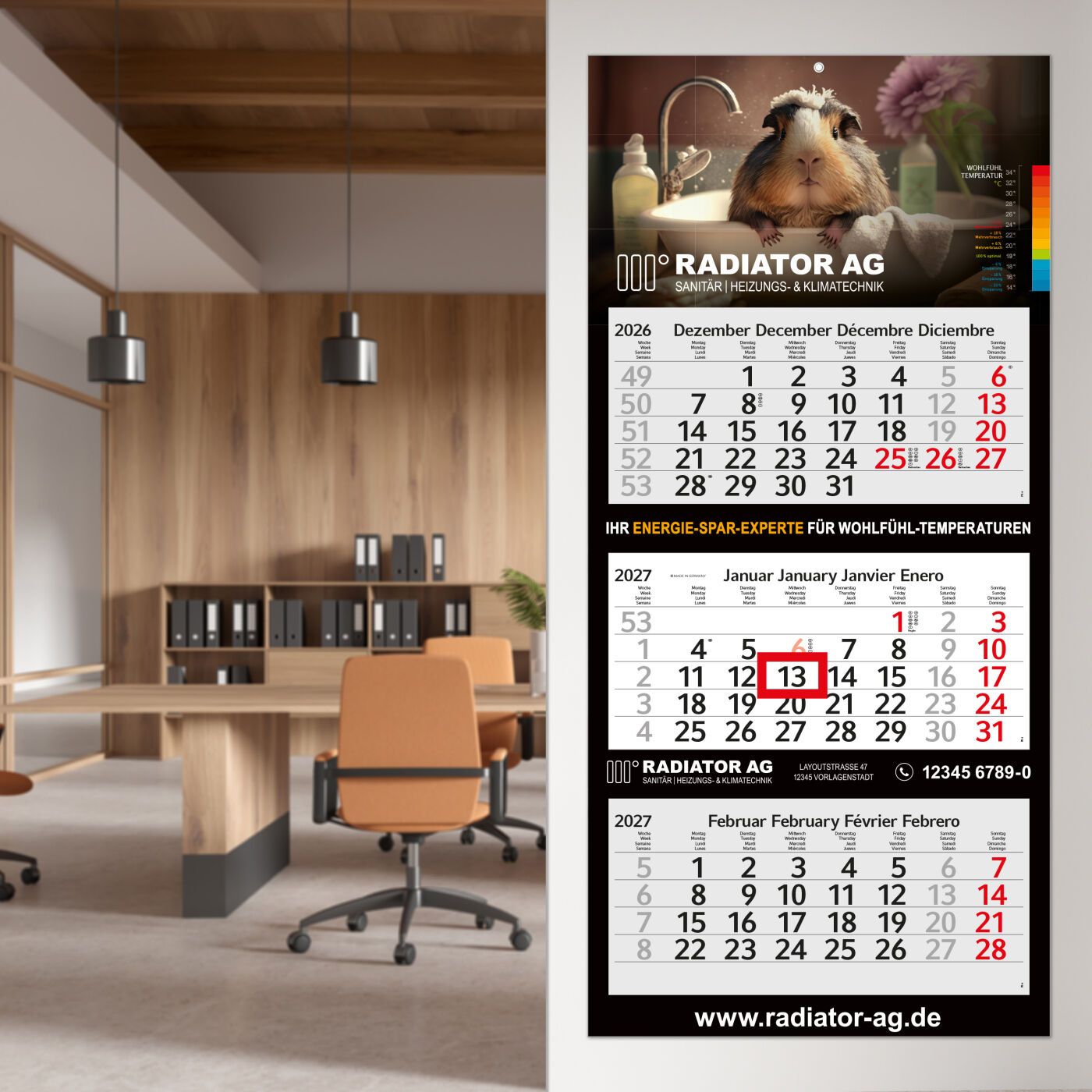 3-Monatskalender Mehrblock Profil 3-111