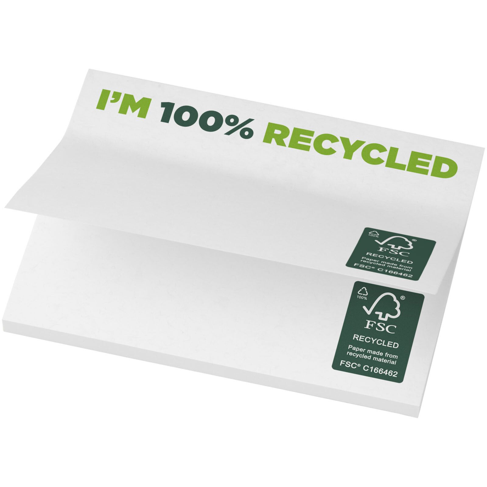 Sticky-Mate recycelte Haftnotizen 100 x 75 mm - weiss-277