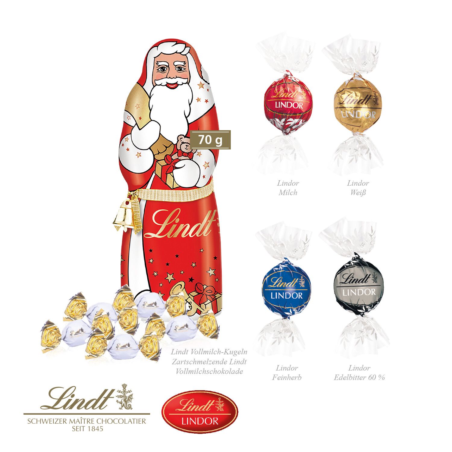 Premium-Präsent mit Lindt Weihnachtsmann "Maxi"-512