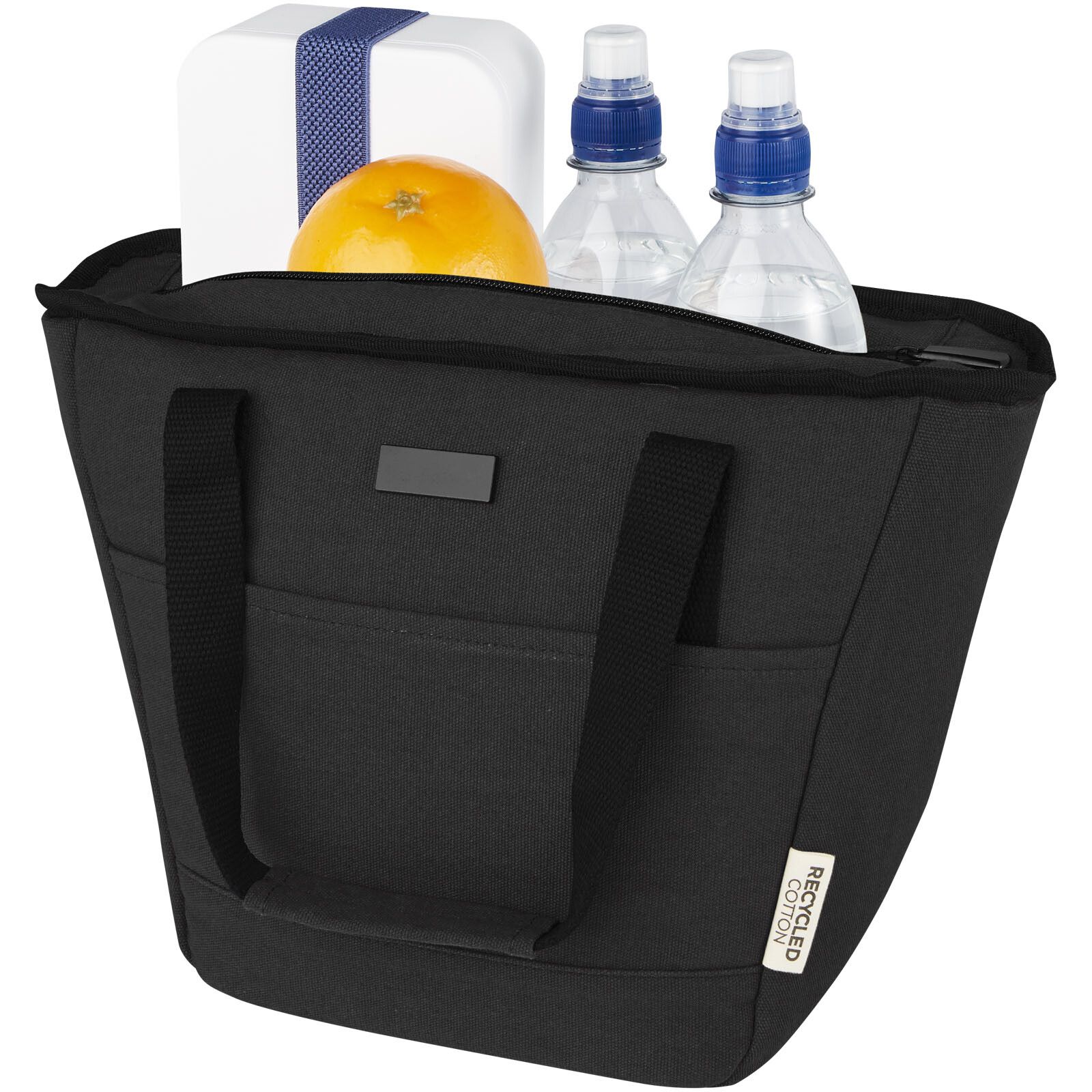 Joey GRS-recycelte Canvas Lunch Kühltasche 6 L für 9 Dosen - schwarz-819