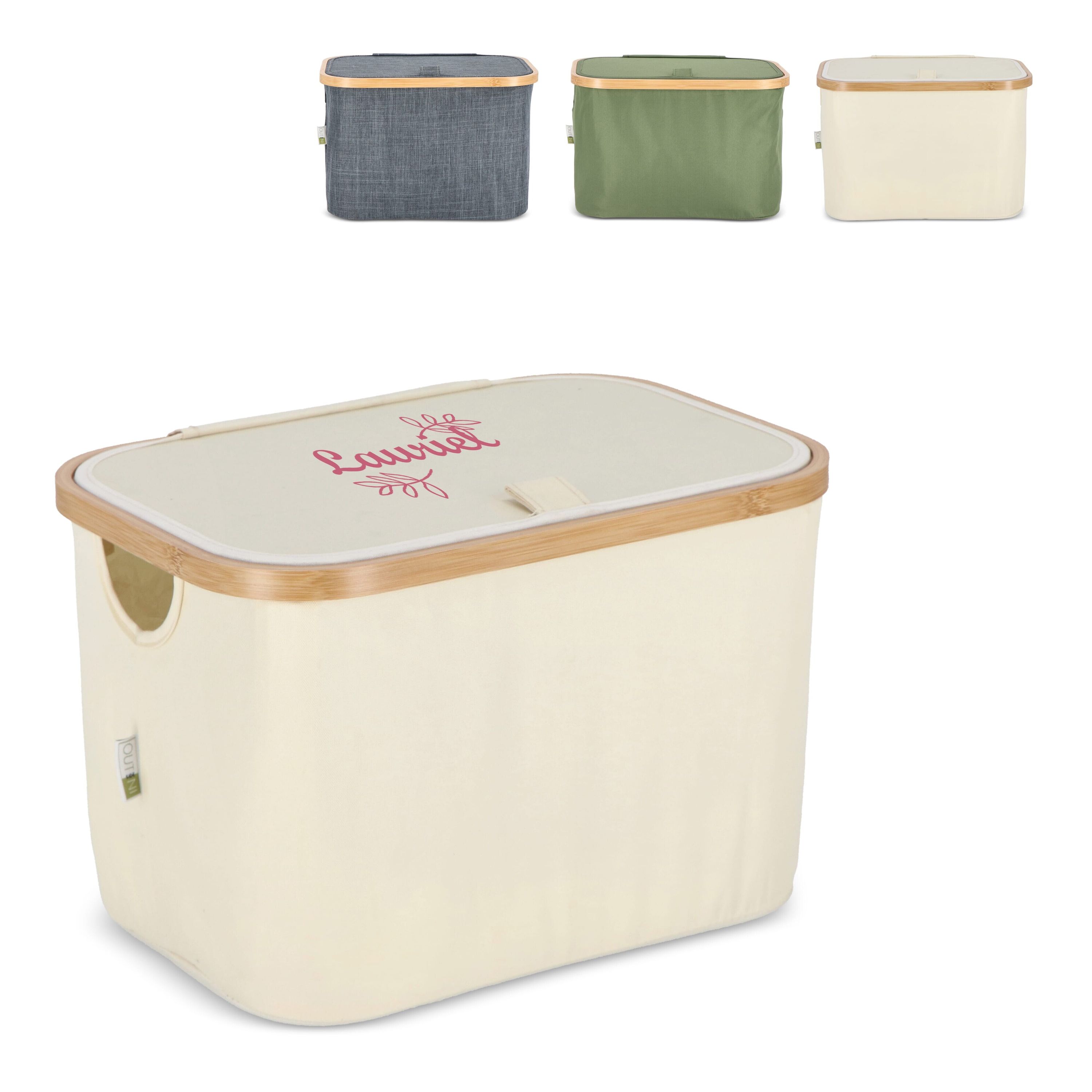 InSideOut faltbarer Korb mit Deckel Sogne 38 x 26 x 25cm rPET - olivgrün-488