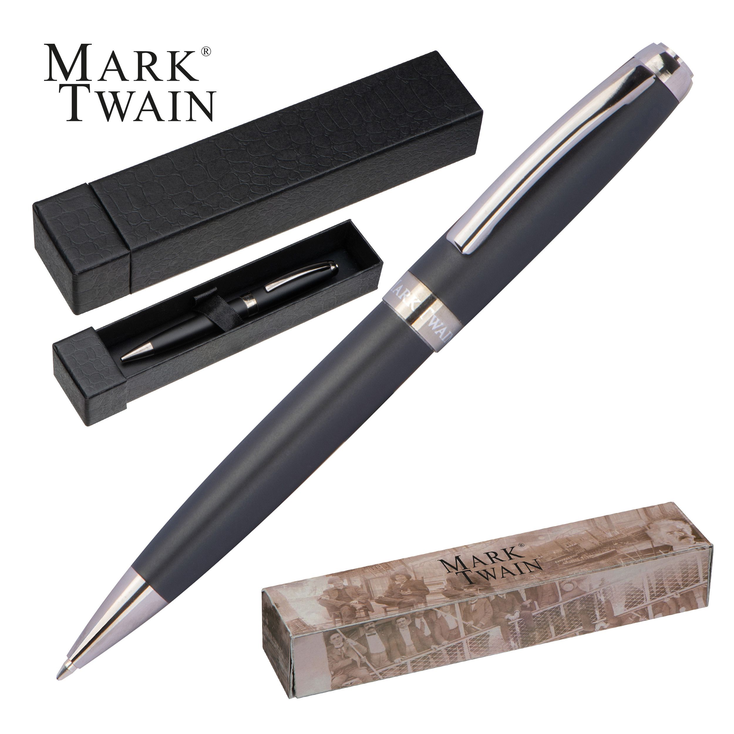 Mark Twain Drehkugelschreiber - schwarz-623