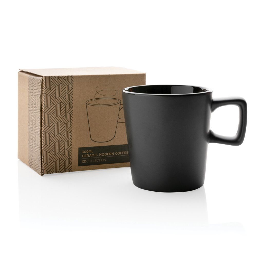Moderne Keramik Kaffeetasse, 300ml - schwarz-962