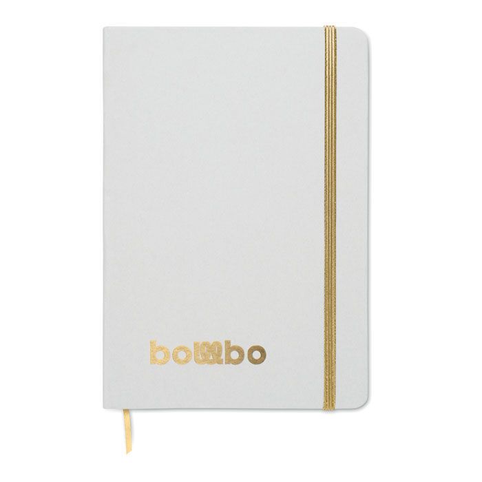 DIN A5 Notizbuch für Gravur ROUTE WHITE - golden-549
