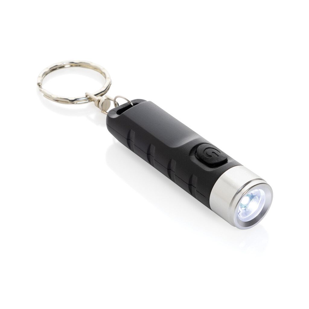 Globix USB Schlüsselanhänger-Taschenlampe aus RCS rABS - schwarz-131