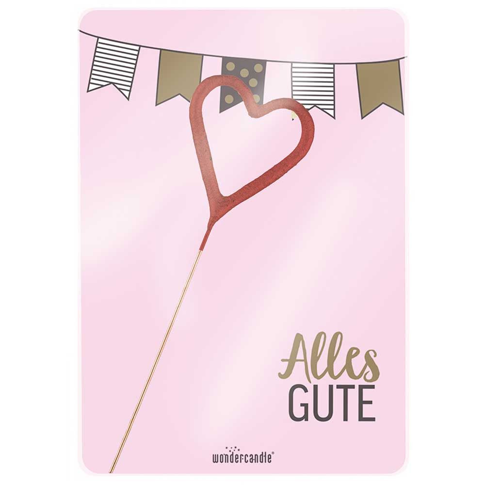 Wondercandle Mini mit Wondercard  - Herz, gold-305