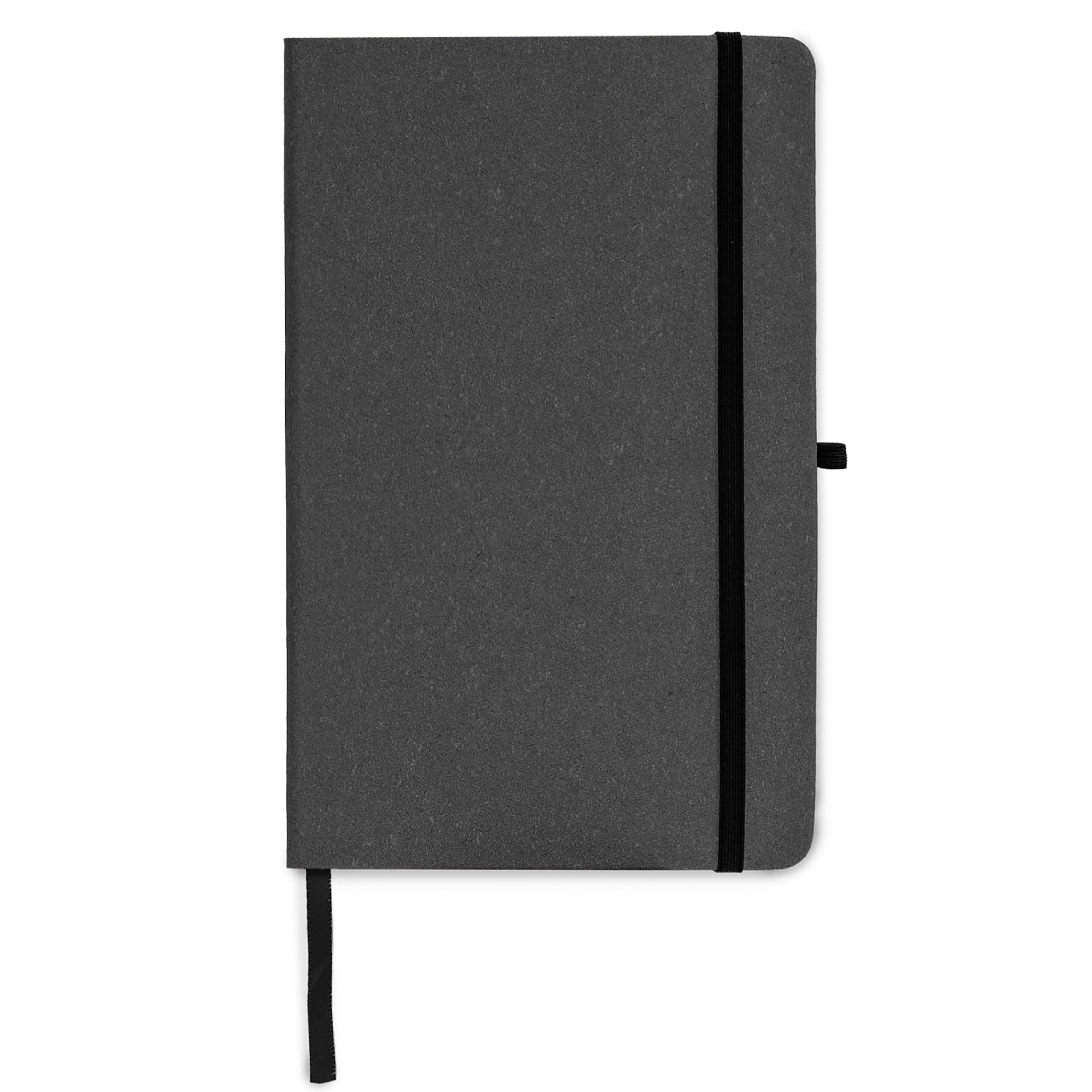 Hardcover-Notizbuch mit Einband aus recycelten Leder DIN A5 - dunkelgrau-849