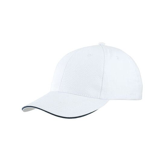 Light Brushed Sandwich Cap - white - navy-401
