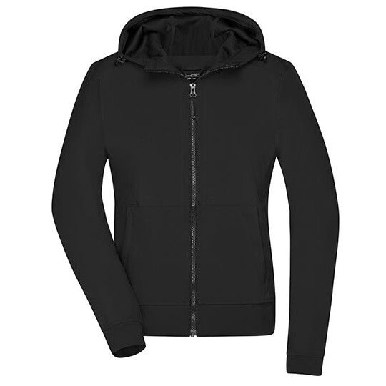 Ladies´ Hooded Softshell Jacket - black - black-590
