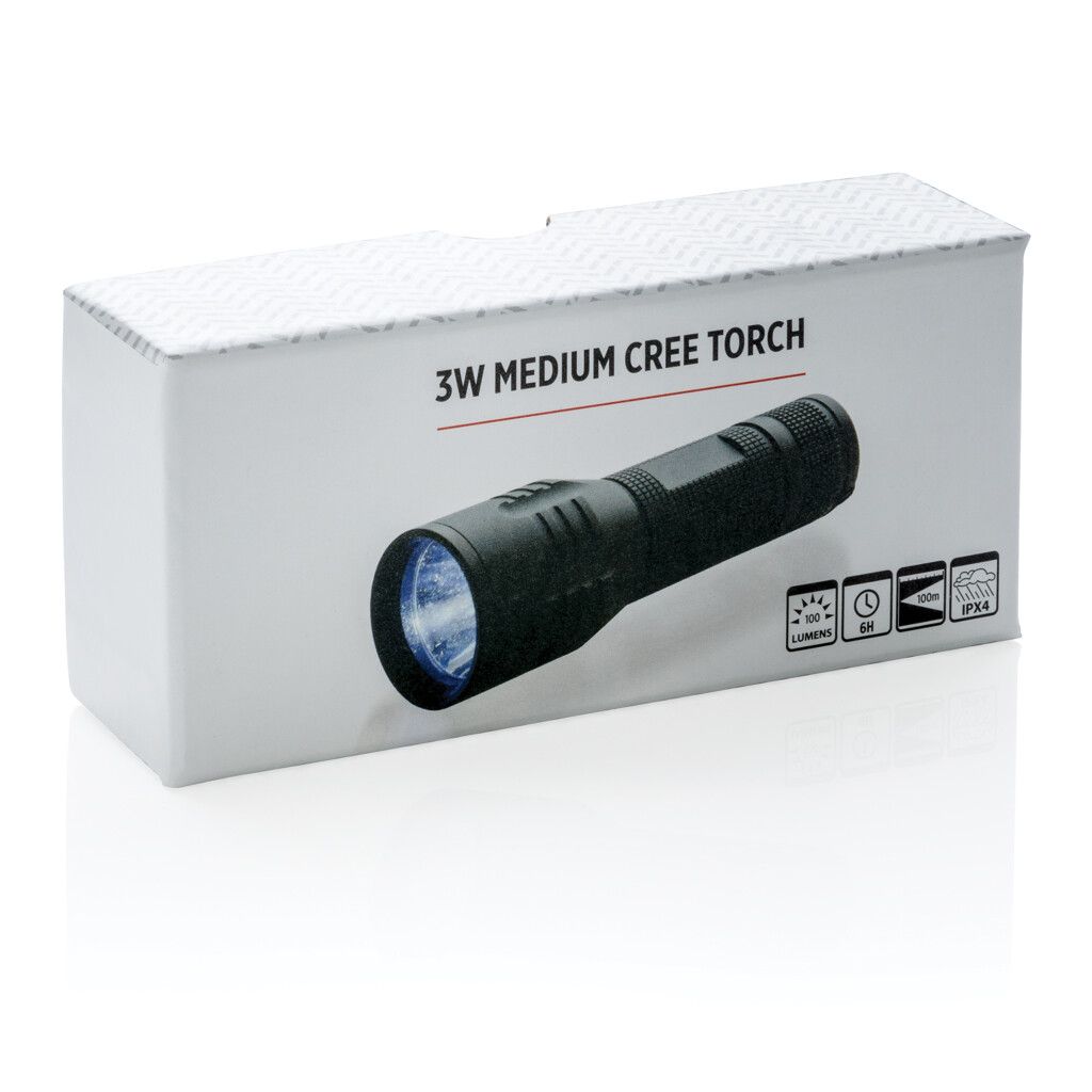 3W Cree Taschenlampe - schwarz-920
