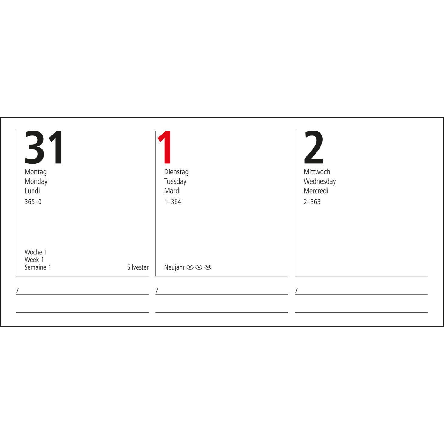 Wochenkalender Prestige-Flexx, Prägung schwarz-glänzend-897