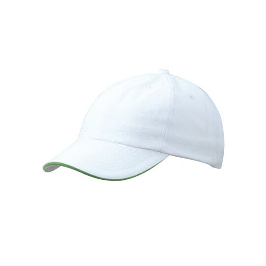 6-Panel Raver Sandwich Cap - white - lime green-564