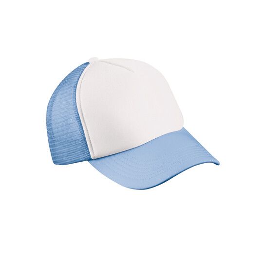 5-Panel Polyester Mesh Cap - white - light blue-67