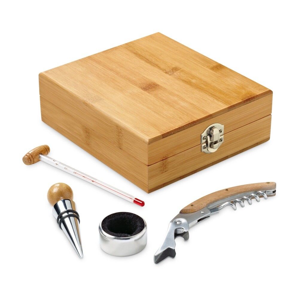 CABERNET Weinset aus Bambus, Zink und Edelstahl - natur-930