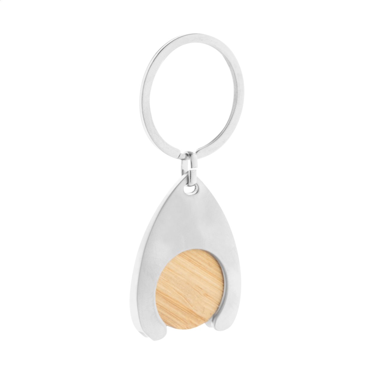 Zoinc Schlüsselanhänger mit Einkaufswagenchip - natur - silber-874