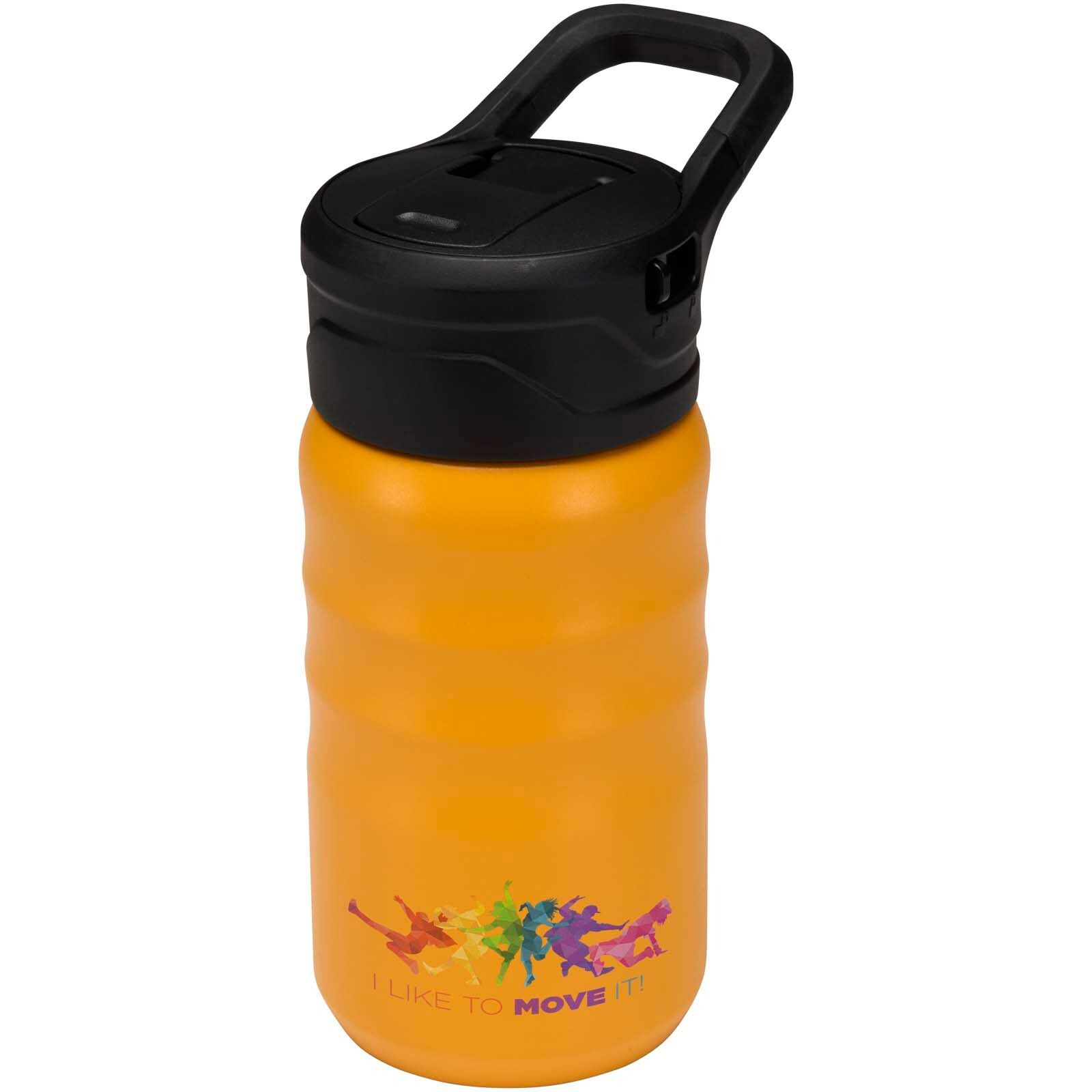 Knox 350 ml RCS Trinkflasche aus recyceltem, doppelwandigem Edelstahl mit Klappstrohhalm - gelb-470