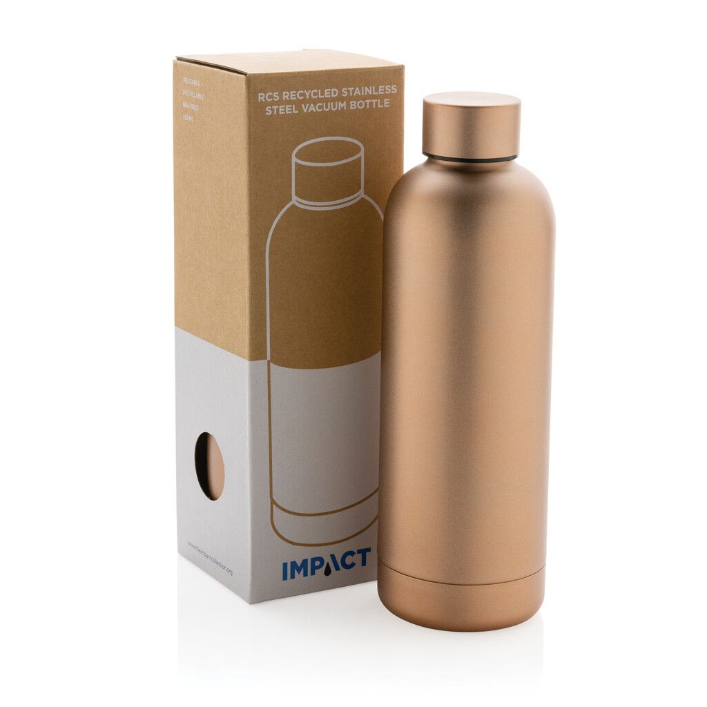 Impact Vakuumflasche aus RCS recyceltem Stainless-Steel - braun-100