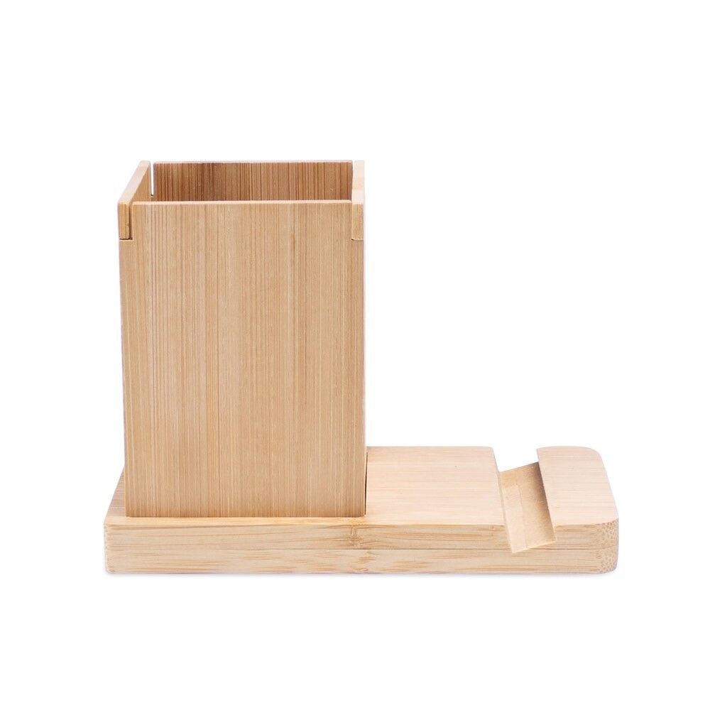 ERWIN Schreibtischset mit Handyhalter und Becher - natur-102