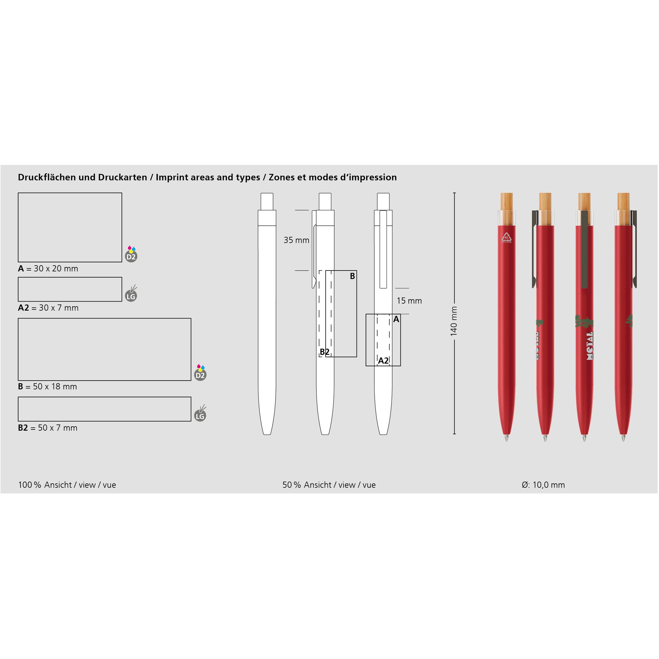 Druckkugelschreiber Alani metal Mb - schwarzmetallic-369