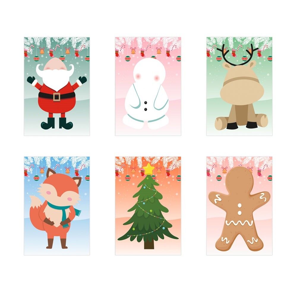 GLIMN Weihnachts-Bastelset mit Figuren und Aufklebern - weiß-233