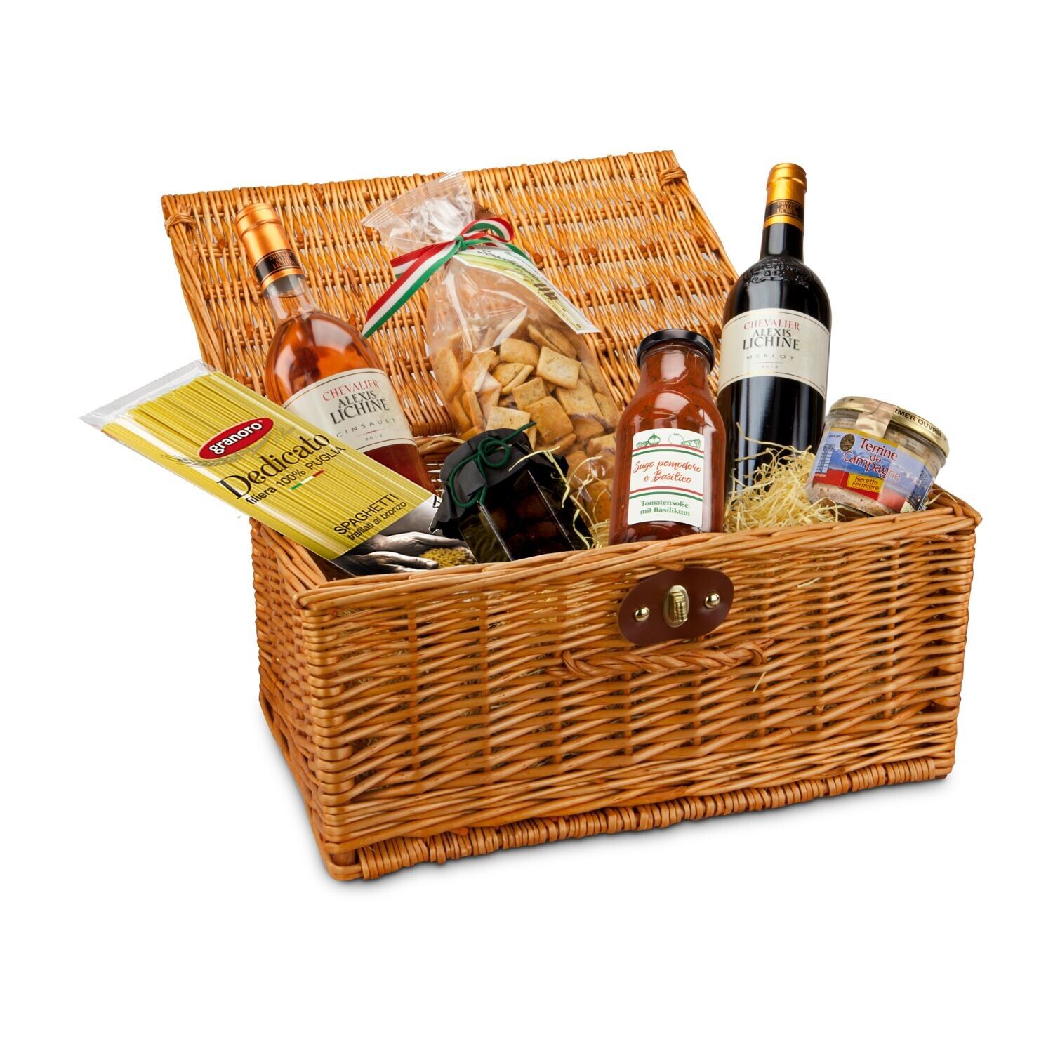 Geschenkset Mediterrane Vielfalt, Weidenkorb mit 7 Spezialitäten-50