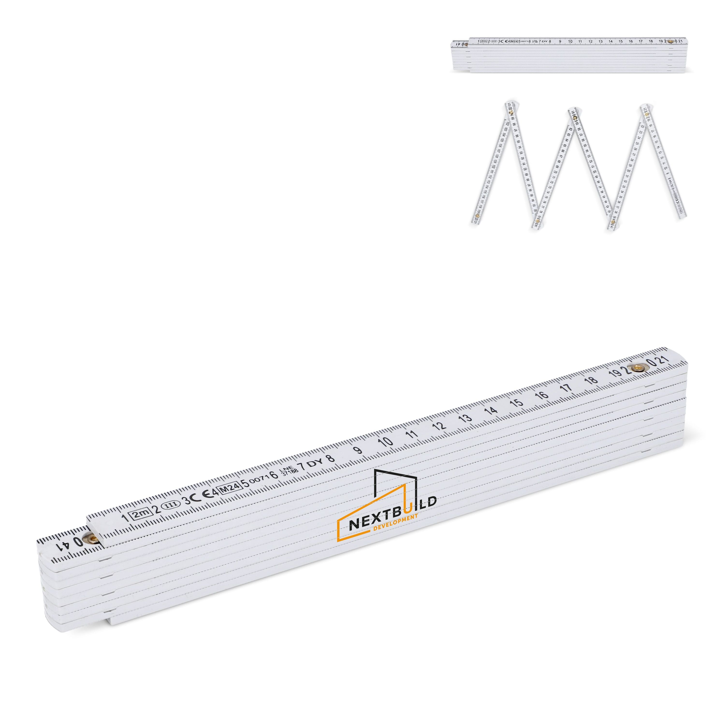Kalibrierter faltbarer Zollstock 2m - weiss-311