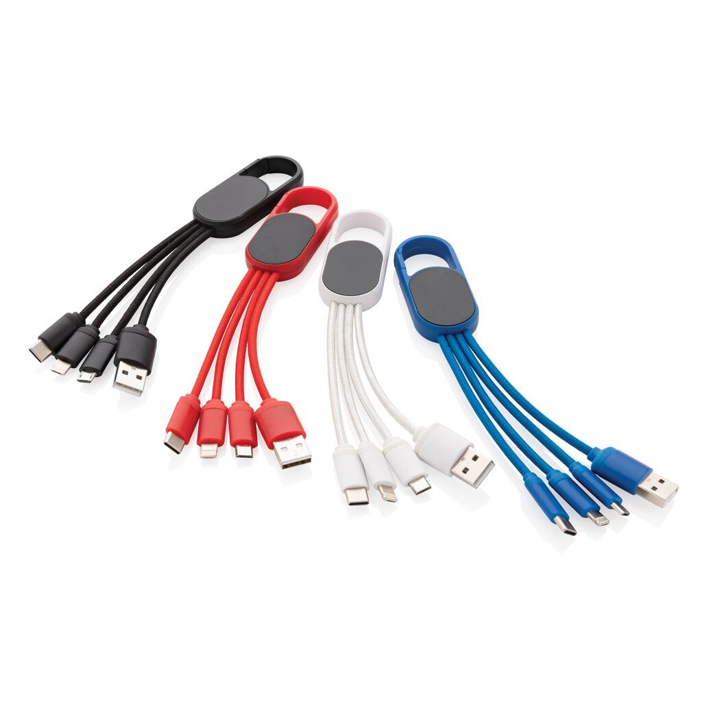 4-in-1 Kabel mit Karabiner-Clip - schwarz-82