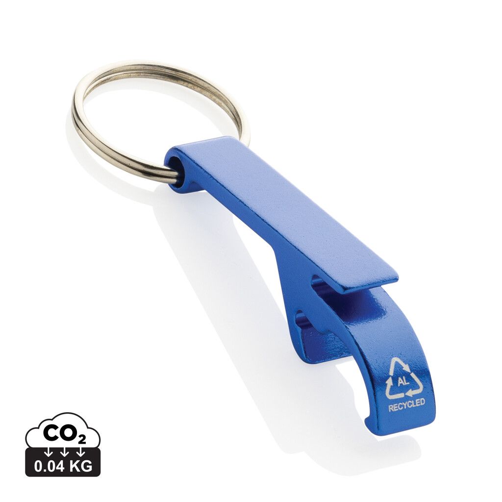 Flaschen- und Dosenöffner aus RCS recyceltem Aluminium - blau-218