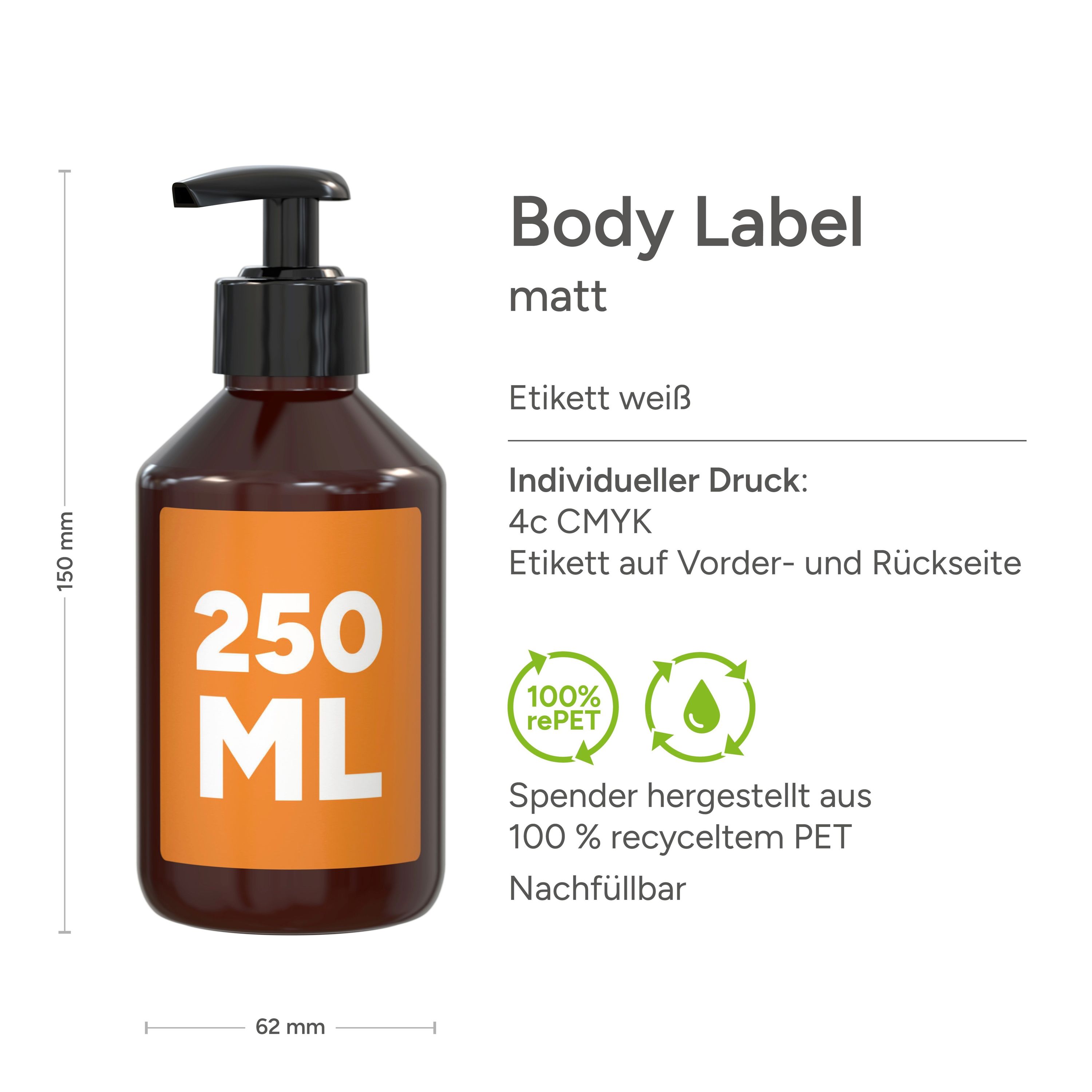 250 ml Spender Handbalsam Ingwer-Limette Body Label-528